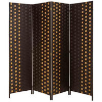 PARAVENT aus geflochtenem Papier mit 4 PANEELE, 3x180cm - Dunkelbraun, Papier (200/180/3cm) - Wanderlust