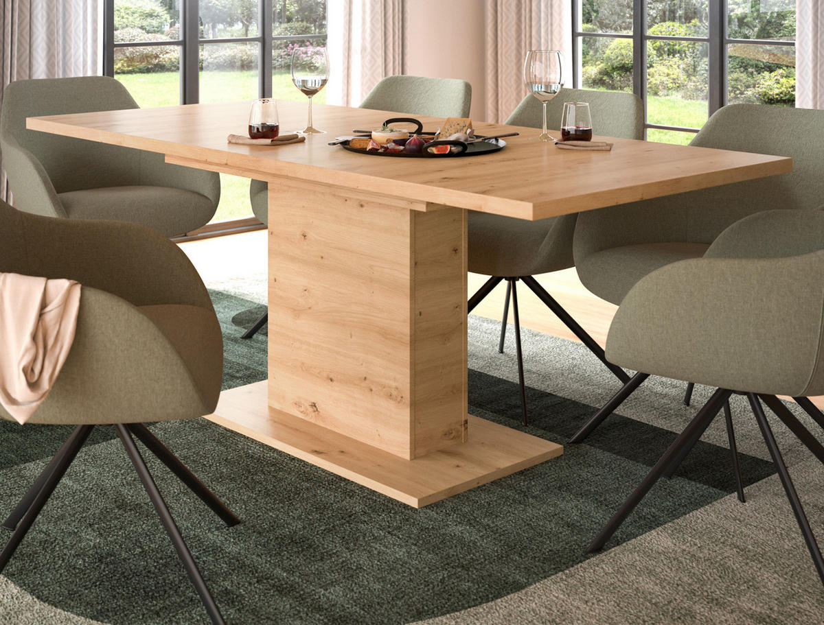 ESSTISCH Eiche Artisan, Küchentisch ausziehbar 150 - 190 cm - Eiche Artisan, Holzwerkstoff/Metall (150/90/76cm) - Inn.Furn