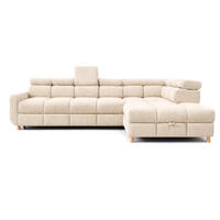 ECKSOFA - BUN - Beige - Arena 2 - Rechts - Beige, Holzwerkstoff (276/209cm) - Möblo