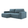 ECKSOFA mit Schlaffunktion links Strukturstoff Stoff Blau - Blau/Schwarz, Kunststoff/Textil (149/244cm) - LaMiaSofa