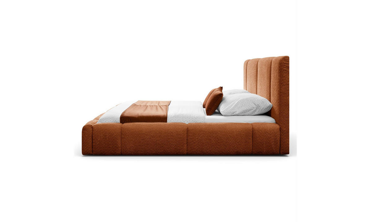 POLSTERBETT ELENA 140x200 cm Kupfer (Anthology 9), 34 Holzlatten, Kopfteil 108 cm - Kupferfarben, Textil (140/200cm) - Lookway