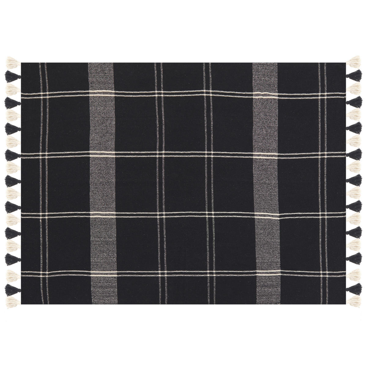 DECKE Schwarz Kulac 130/170 cm - Schwarz, Naturmaterialen/Textil (130/170cm) - Beliani