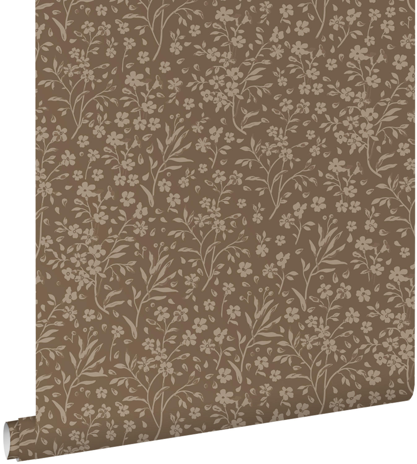 TAPETE Blumen 50 x 900 cm - Braun, Papier (50/0.1cm) - ESTAhome