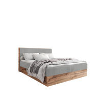 BOXBETT TESSA 200x200 Hellgrau Cord - H3 - Grau, Textil (120/200cm) - AN-Moebel 4u