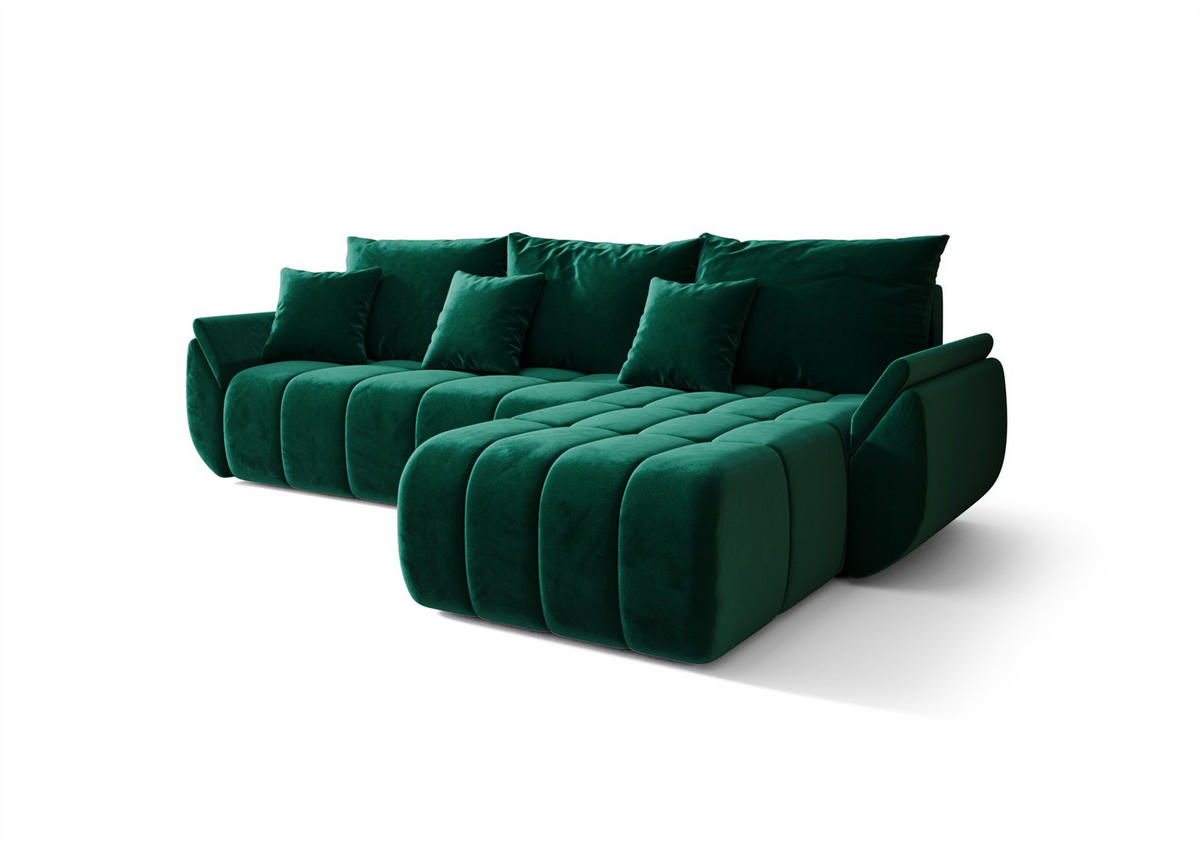 ECKSOFA Osaka - Grün, Holzwerkstoff/Textil (280/185cm) - Fun Möbel