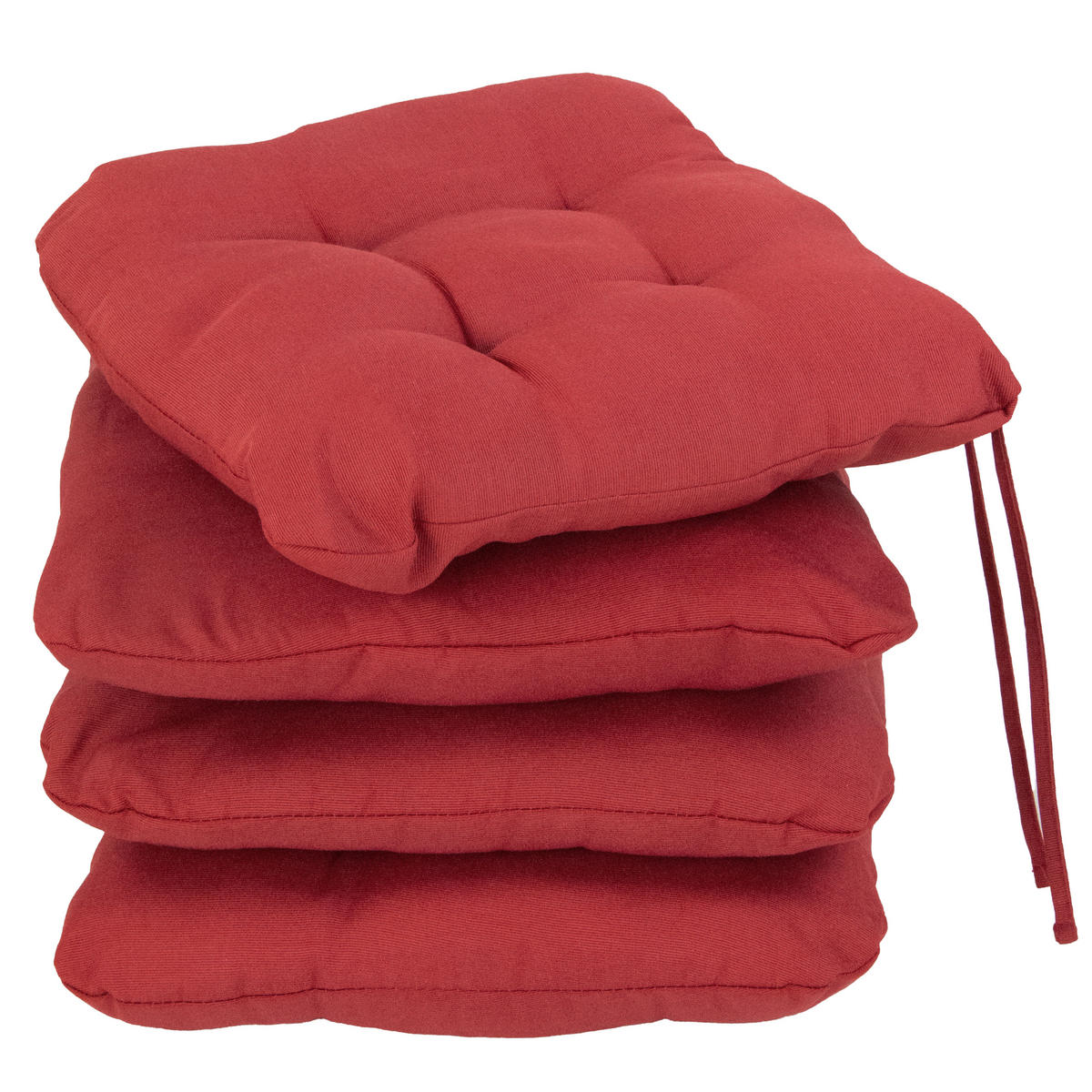 STUHLKISSEN, 4er-Set, 38x38 cm, 55% Baumwolle, 45% Polyester, Rot - Rot, Textil (38/38/6cm) - Zollner