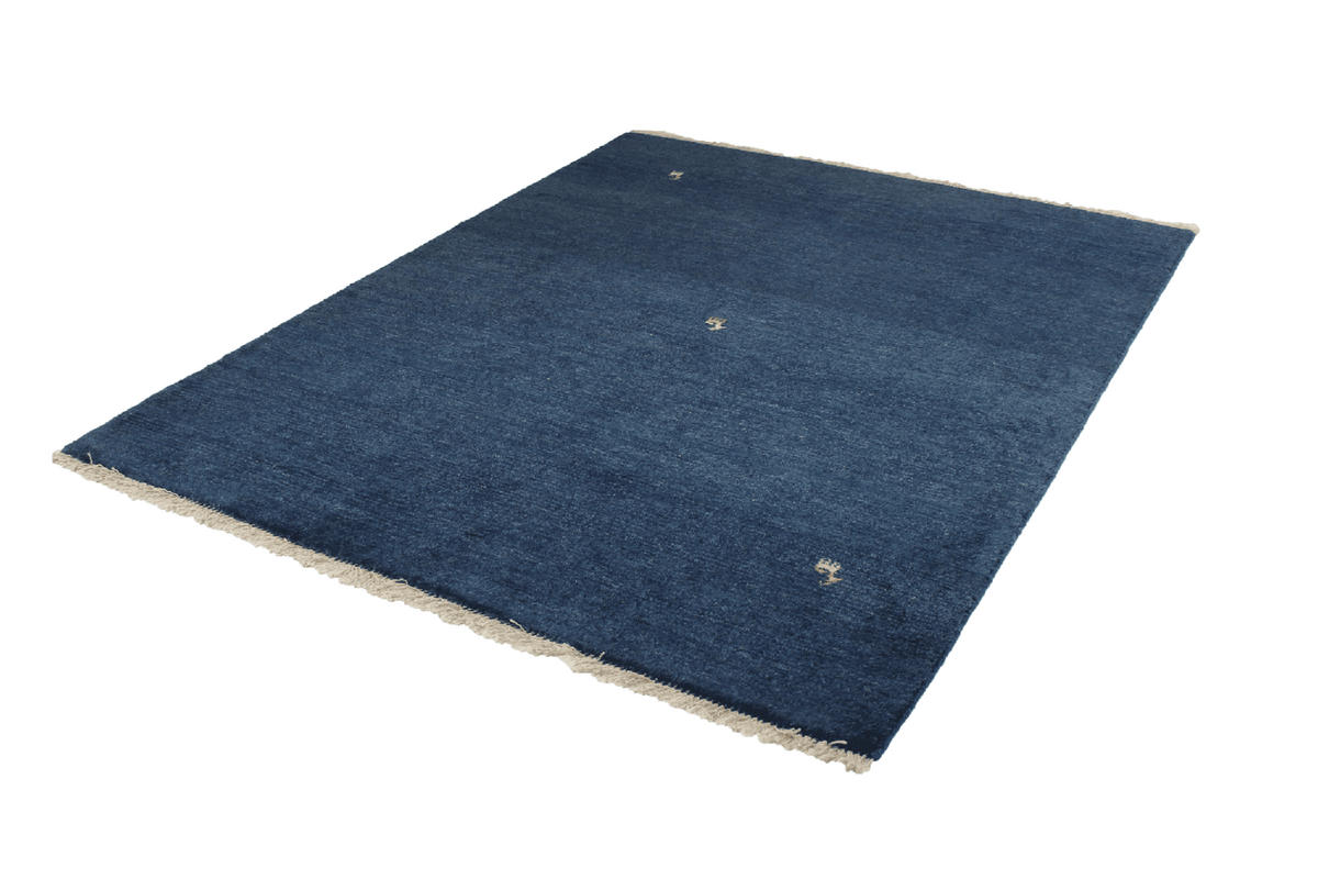GABBEH-TEPPICH handgeknüpft Blau 200/152 cm Schurwolle - Blau, Textil (152/200cm) - Looma