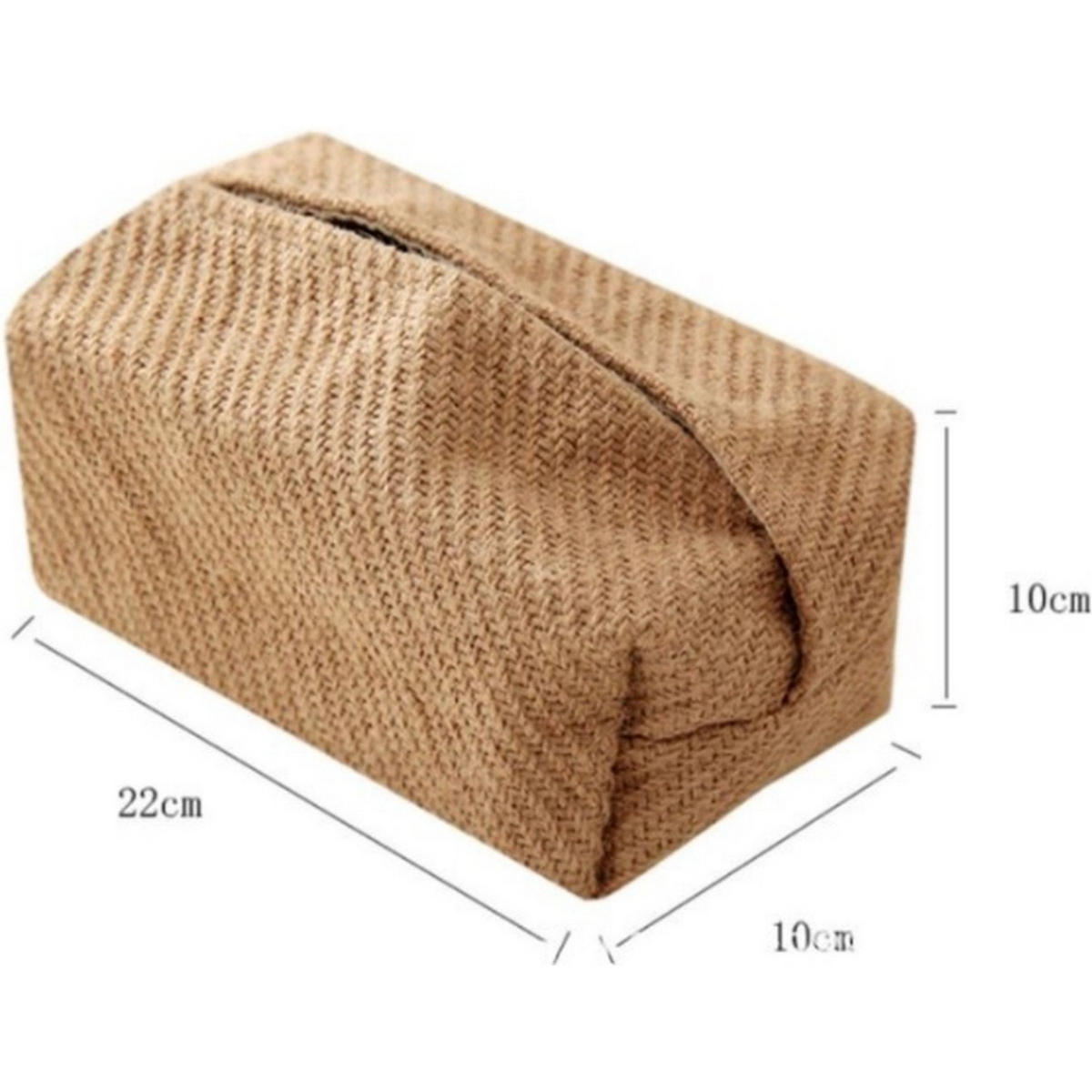 TASCHENTUCHBOX Gelb 22 x 10 x 10 cm Leinen und Baumwolle Wohnzimmer Schlafzimmer - Braun, Textil (10/10/22cm) - MCBOSON