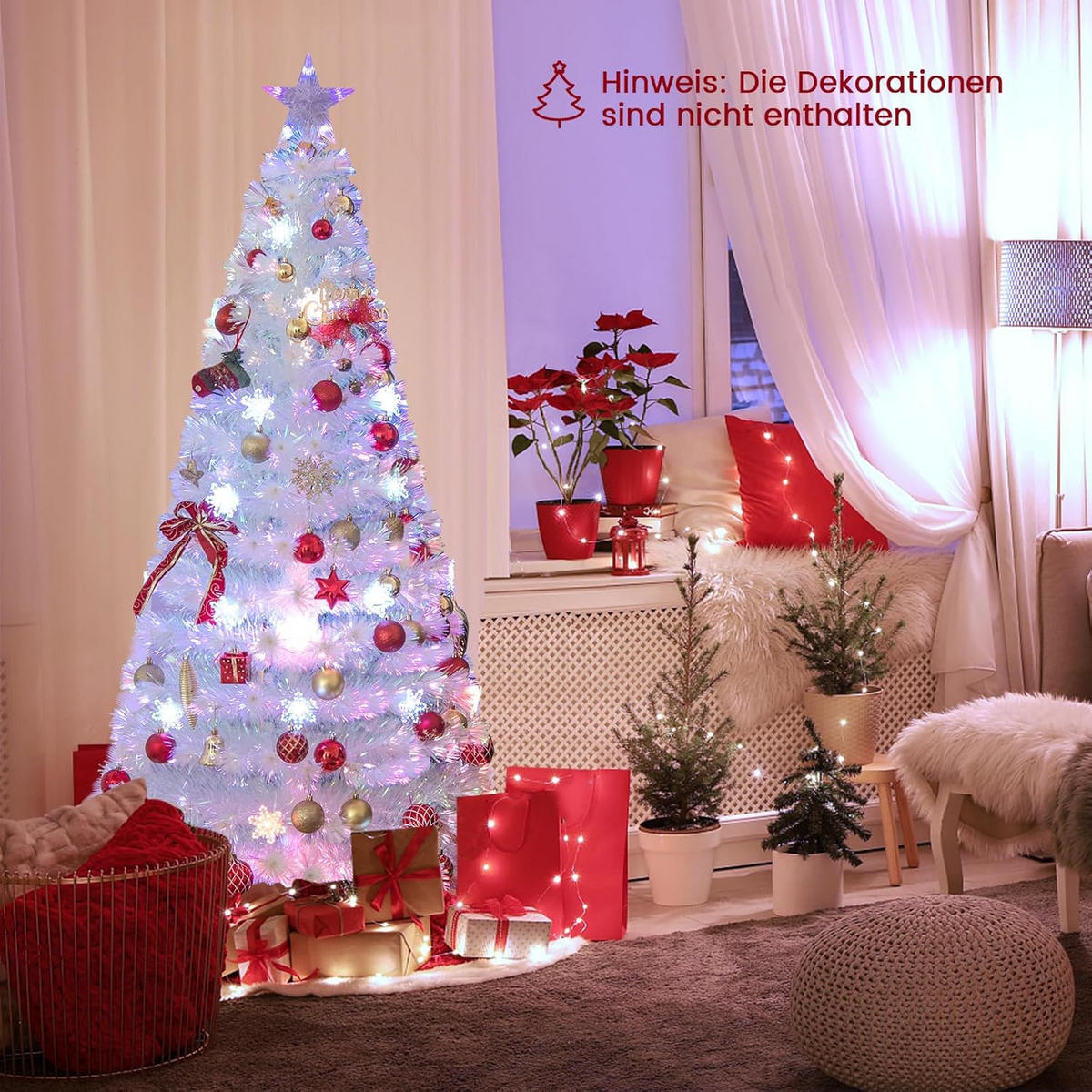 TANNENBAUM Weiß - Weiß, Kunststoff (180cm) - COSTWAY