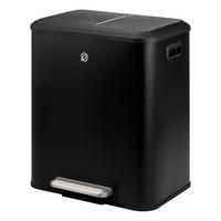ABFALLEIMER 30 Liter, schwarz - Schwarz, Metall (42.5/50/33.5cm) - eluno