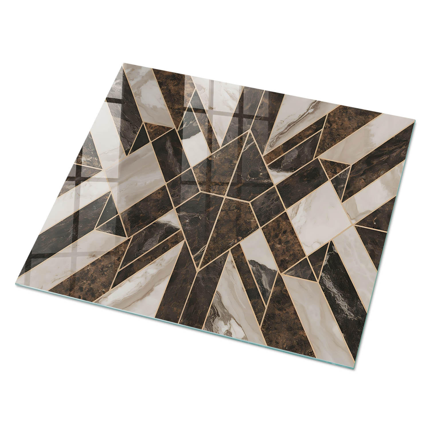 GLASPLATTE 80x60 cm – Stilvolles Mosaik - Weiß, Glas (0.4/80/60cm) - ArtPrintCave