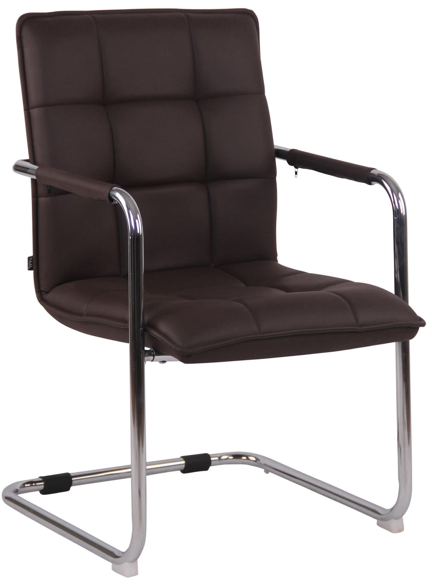 BESUCHERSTÜHLE Gant - 2er Set Kunstleder chrom braun - Chromfarben/Braun, Textil/Metall (57/89/64cm) - TPFLiving