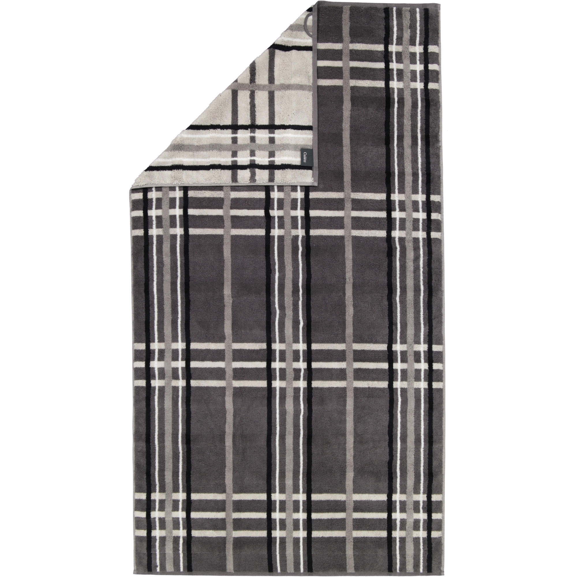 DUSCHTUCH NOBLESSE CHECK 1089 ANTHRAZIT - 77 - Grau, Textil (80/150cm) - Cawoe