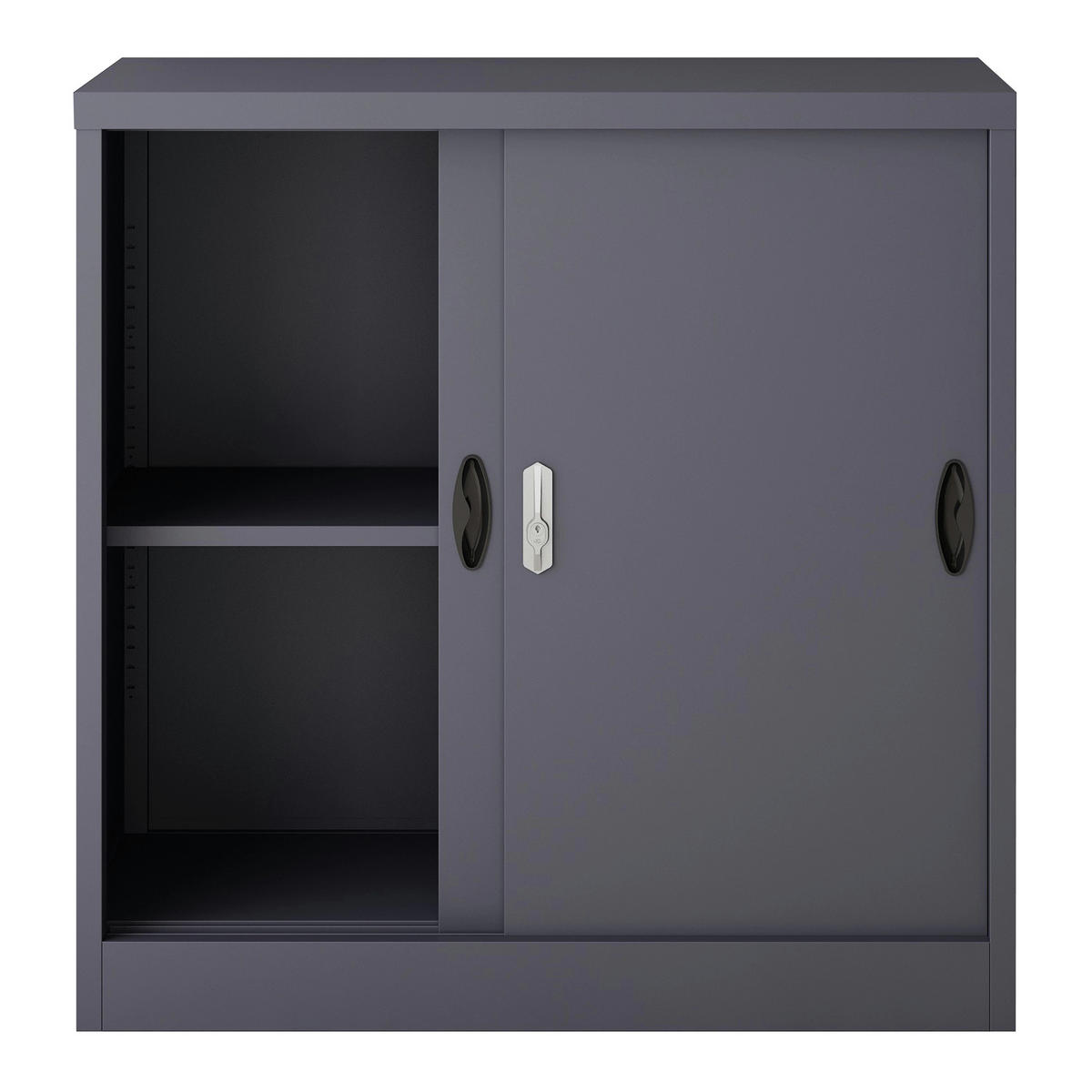 AKTENSCHRANK Rieti - Dunkelgrau, Metall (90/90/40cm) - [en.casa]