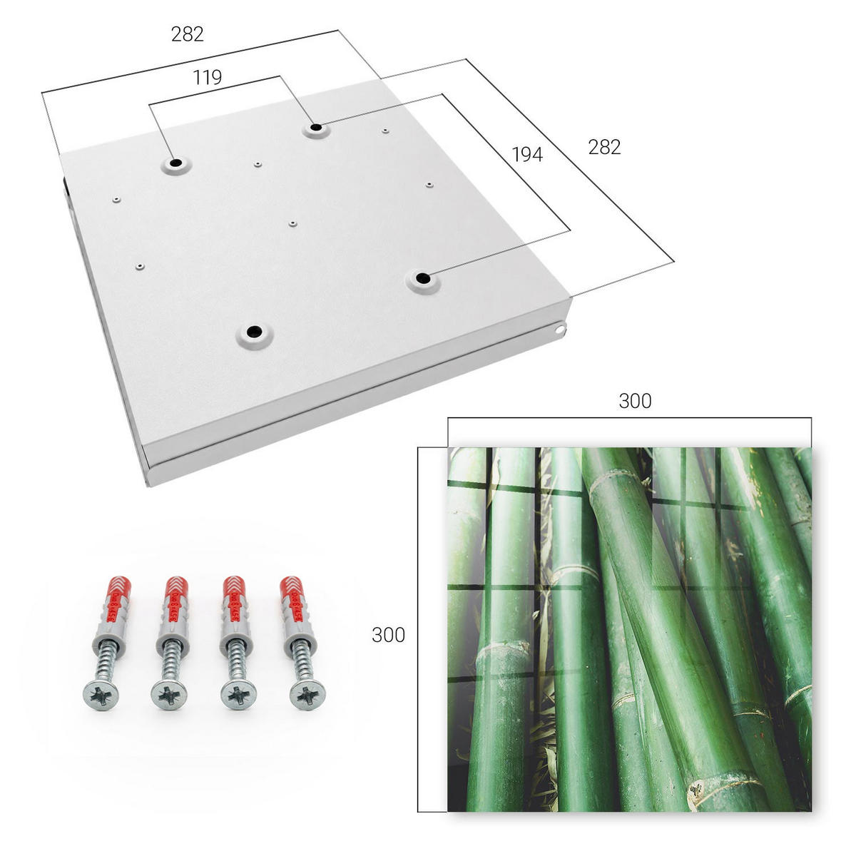 SCHLÜSSELBOX Weiß 30x30 cm – Türöffnung nach rechts - Grüner Frieden - Grün, Metall (30/30/5cm) - TULUP