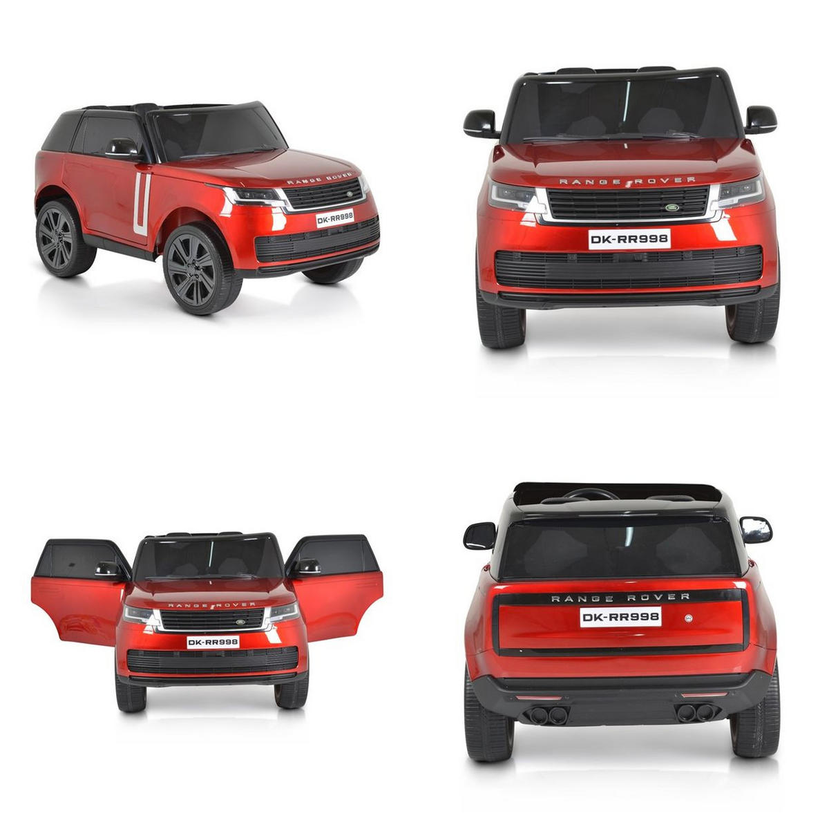 ELEKTROAUTO Range Rover rot SUV metallic Fernbedienung Gurt EVA-Reifen - Rot, Kunststoff (131/81/60cm) - Moni