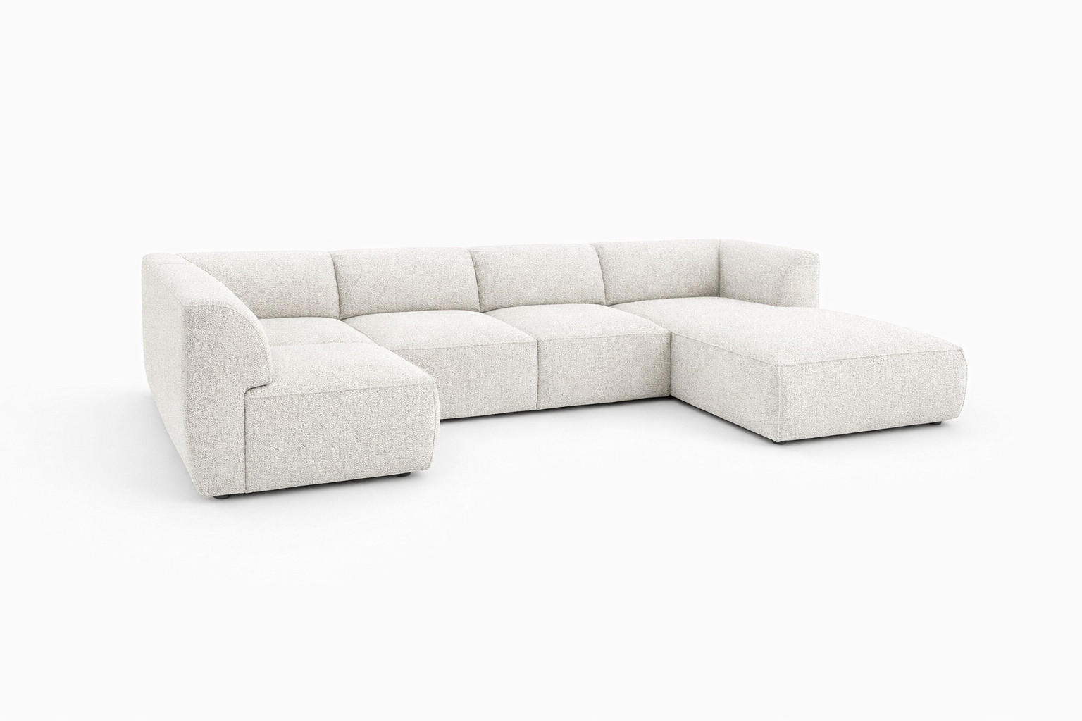 WOHNLANDSCHAFT MOVO - modulares Ecksofa cream – modernes Design und flexible Gestaltung, rechts - Dunkelgrün/Bordeaux, Kunststoff/Textil (156/78/345cm) - KS Home Concept