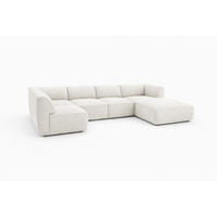 WOHNLANDSCHAFT MOVO - modulares Ecksofa cream – modernes Design und flexible Gestaltung, rechts - Dunkelgrün/Bordeaux, Kunststoff/Textil (156/78/345cm) - KS Home Concept