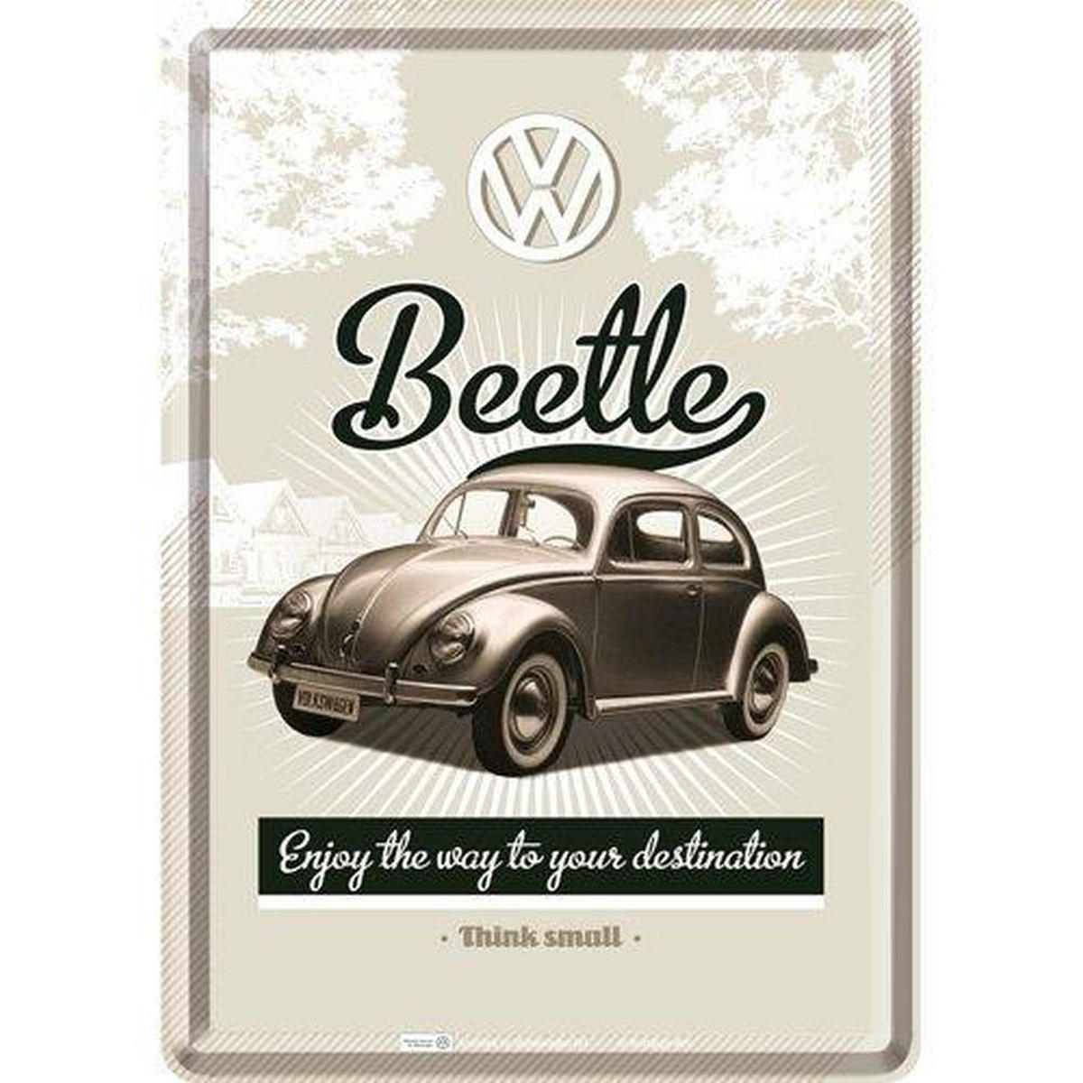 MINIBLECHSCHILD 10/14 cm Volkswagen VW Retro Beetle - Multicolor, Metall (10/14/0.1cm) - Nostalgic-Art