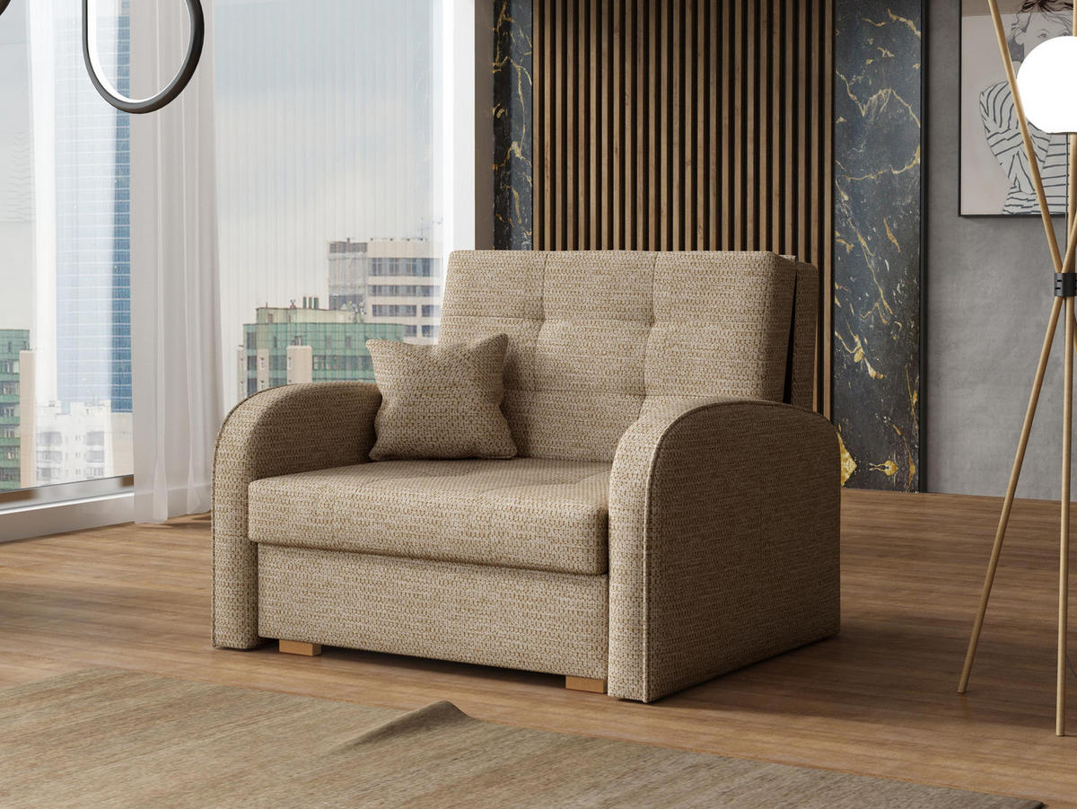 SCHLAFSOFA Viva Gold I - Hellbraun/Braun, Holz/Textil (103/85/98cm) - MIRJAN24