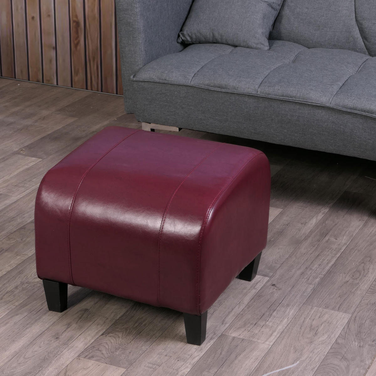 SITZHOCKER Braun - Braun, Leder (45/37/47cm) - MCW