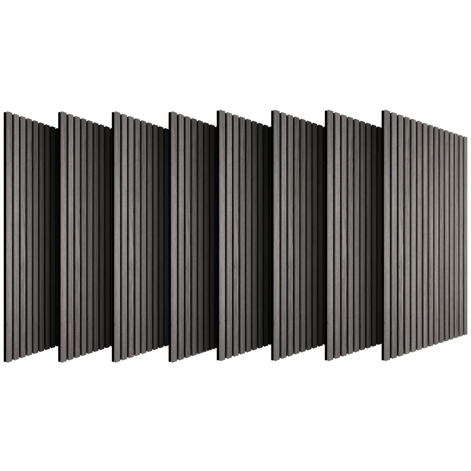 AKUSTIKPANEELE 8er Set Sonic Wall Iii, je 120 x 60 x 1,1 cm, Größe flexibel anpassbar, Eiche hellgrau - Eichefarben/Hellgrau, Holz (60/1.1/120cm) - tectake