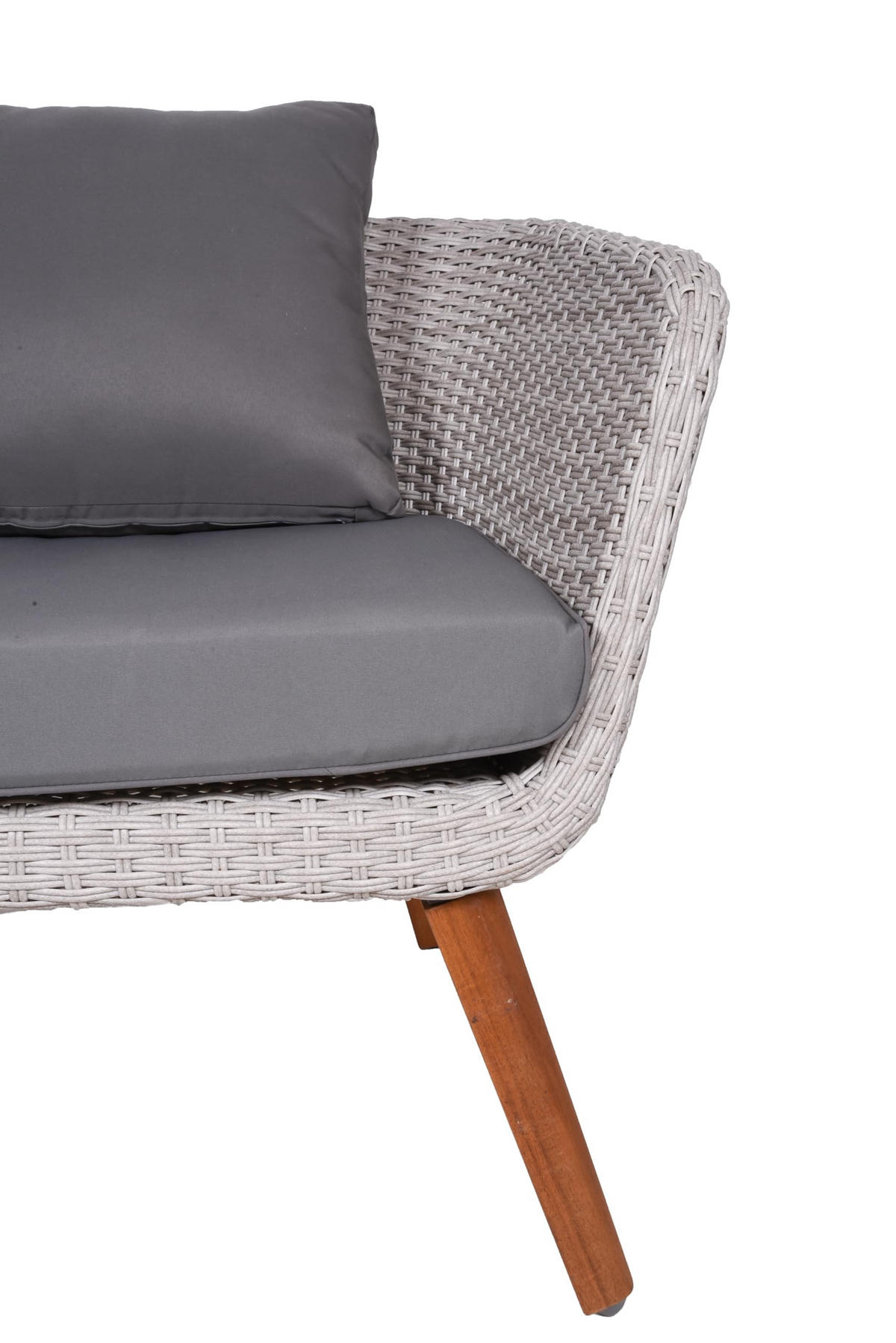 GARTEN-SITZGRUPPE Osaka Gartenmöbel-Set - Dunkelbraun, Holz - DELUKE