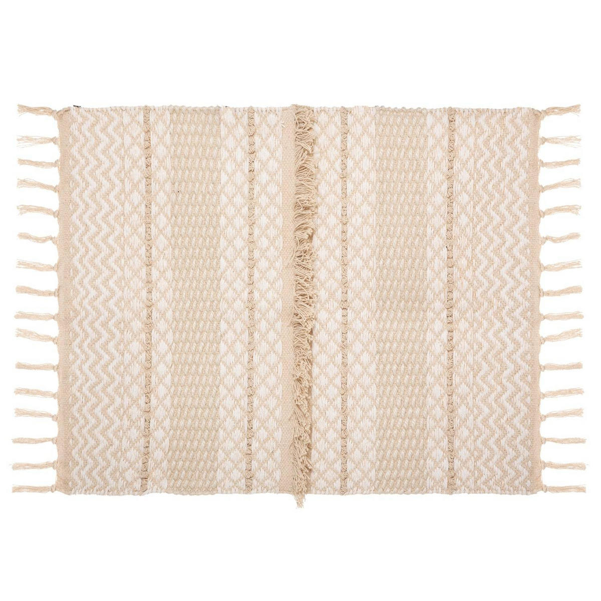 WEBTEPPICH 60/90 cm Cot Sand - Beige/Weiß, Naturmaterialen (60/90cm) - Atmosphera Createur d´interieur