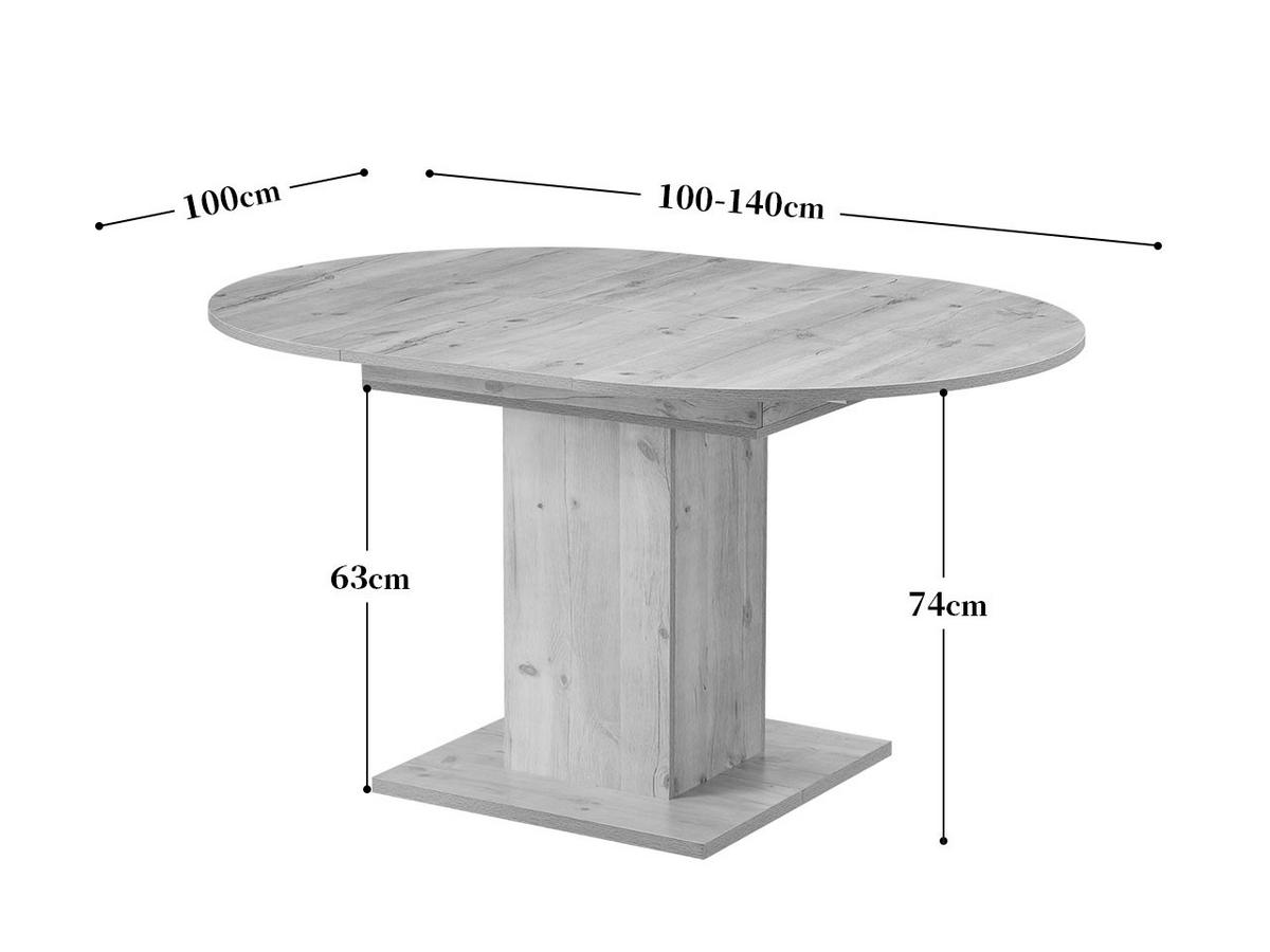 ESSTISCH WIM 100-140/100/74 cm - Anthrazit/Schwarz, Holzwerkstoff (100/100/74cm) - B&D Home