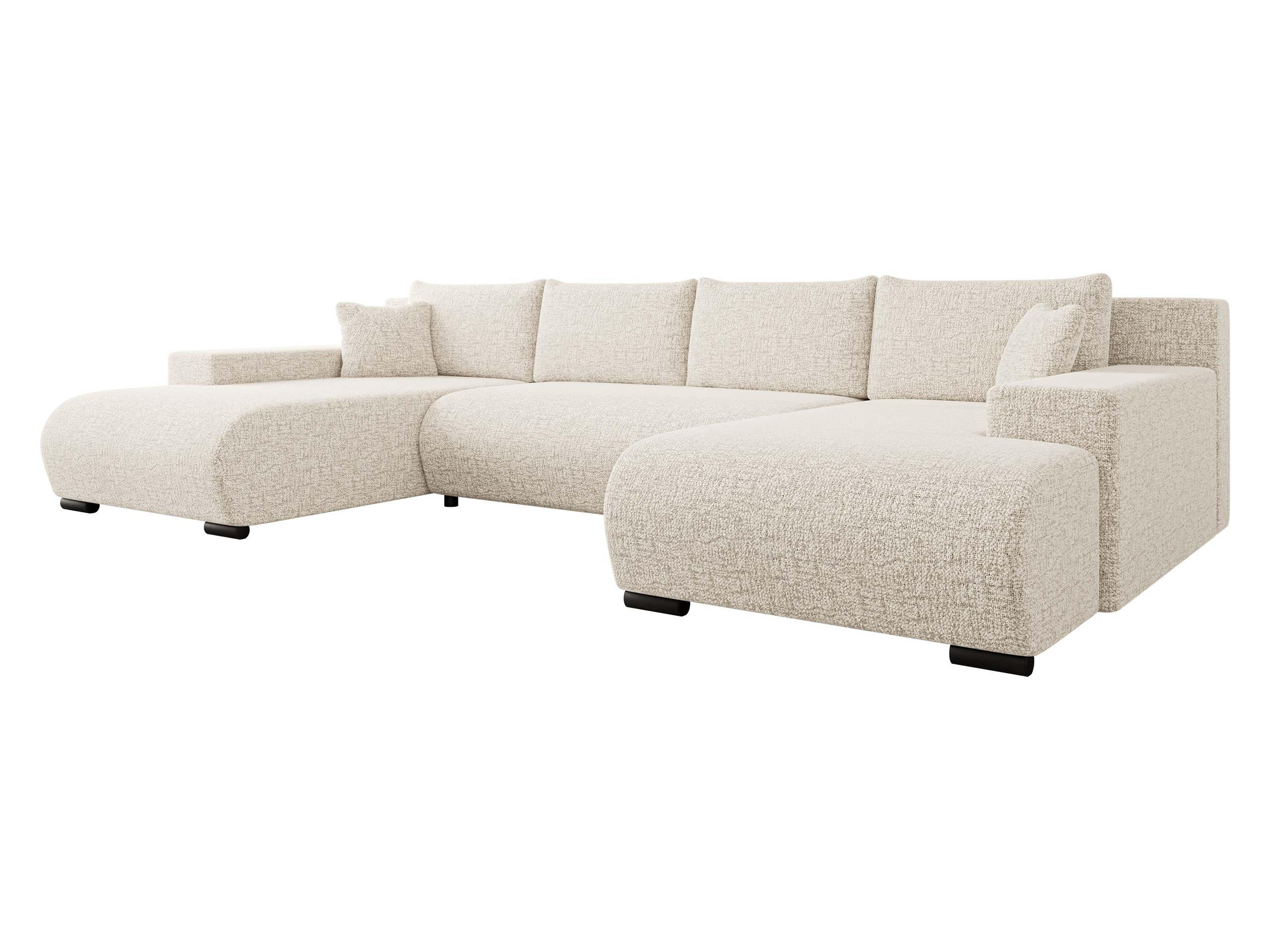 WOHNLANDSCHAFT Nojan U - Kaschmir/Schwarz, Holz/Kunststoff (351/80/191cm) - MIRJAN24