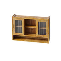 HÄNGESCHRANK 90/20/60 cm natur aus Massivholz und Glas mit Schiebetüren - Naturfarben, Glas (90/60/20cm) - OKWISH