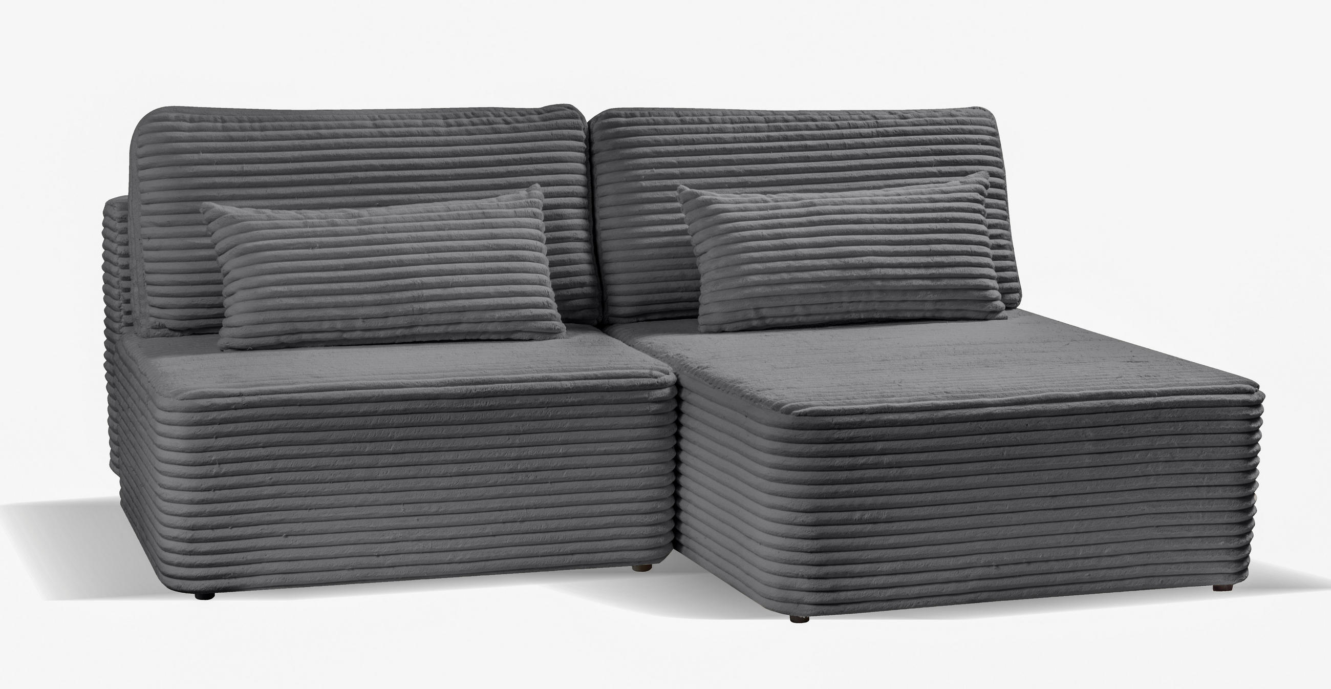 ECKSOFA Amsterix Grau, mit Schlaffunktion - Grau, Textil (213/158cm) - Bettso