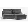 ECKSOFA Amsterix Grau, mit Schlaffunktion - Grau, Textil (213/158cm) - Bettso