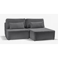 ECKSOFA Amsterix Grau, mit Schlaffunktion - Grau, Textil (213/158cm) - Bettso