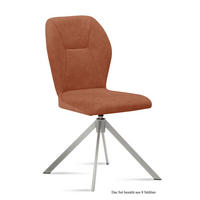 ESSZIMMERSTUHL drehbar (8er-Set) Deandra 51x92x60 Edelstahl/Cognac - Edelstahlfarben/Cognac, Kunststoff (60/92/51cm) - 58aufmkessel