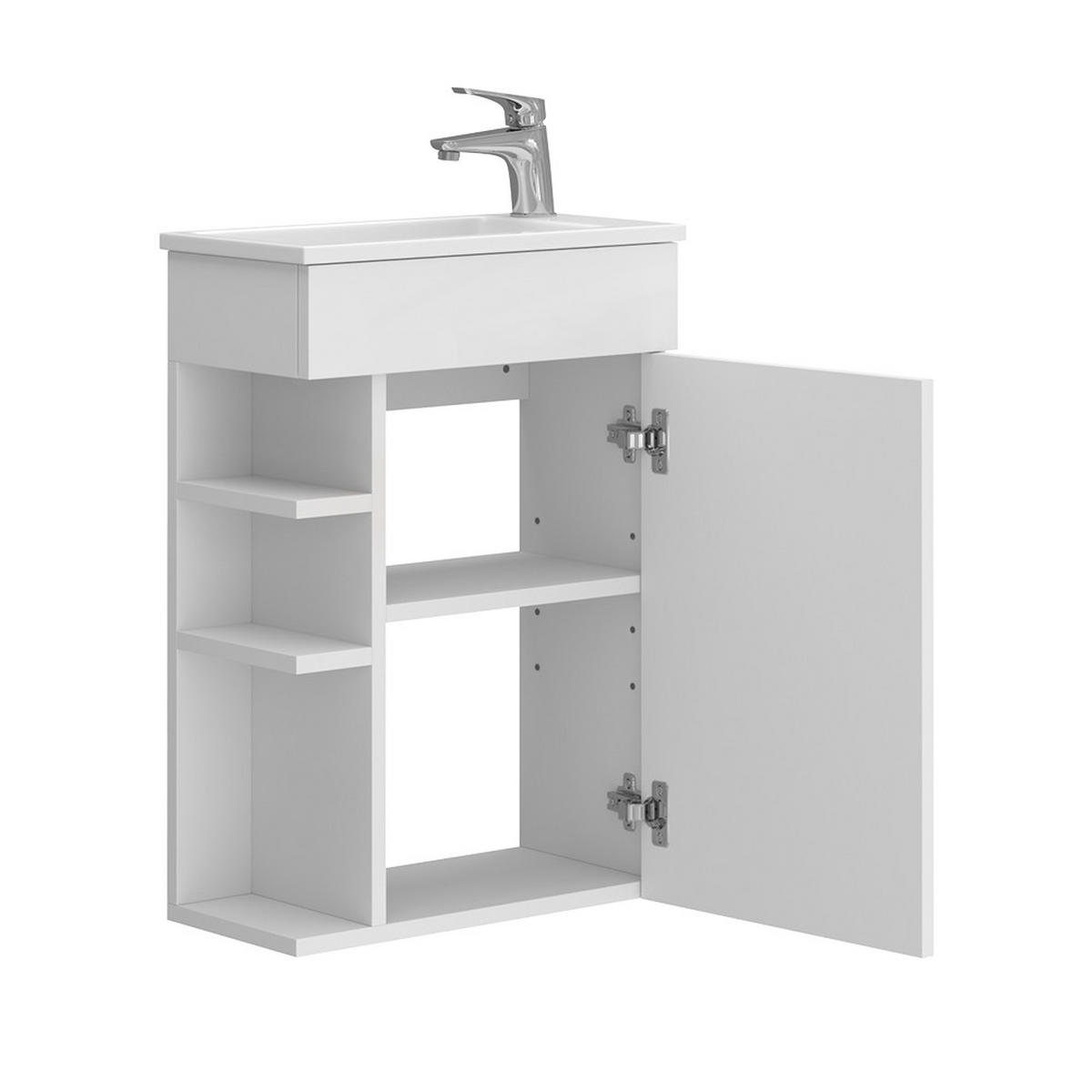 WASCHTISCHKOMBI Amadeo, Weiß, 2 Teile, mit Waschbecken - Weiß, Holzwerkstoff (50/70/56cm) - Vicco