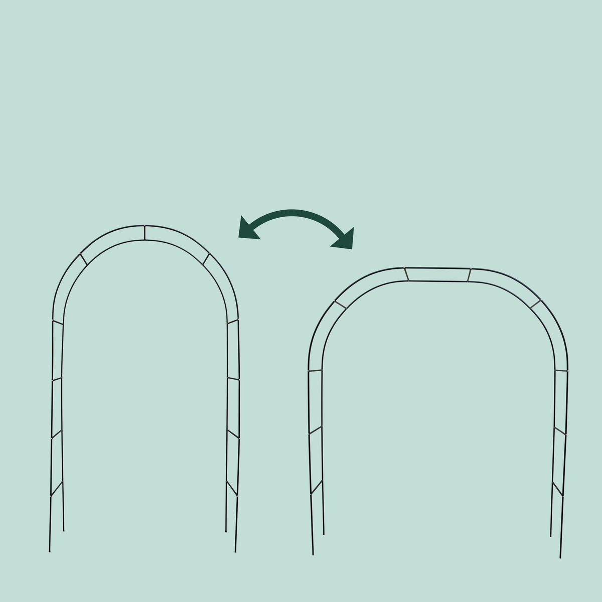 ROSENBOGEN - Schwarz, Metall (190/240/38cm) - Relaxdays