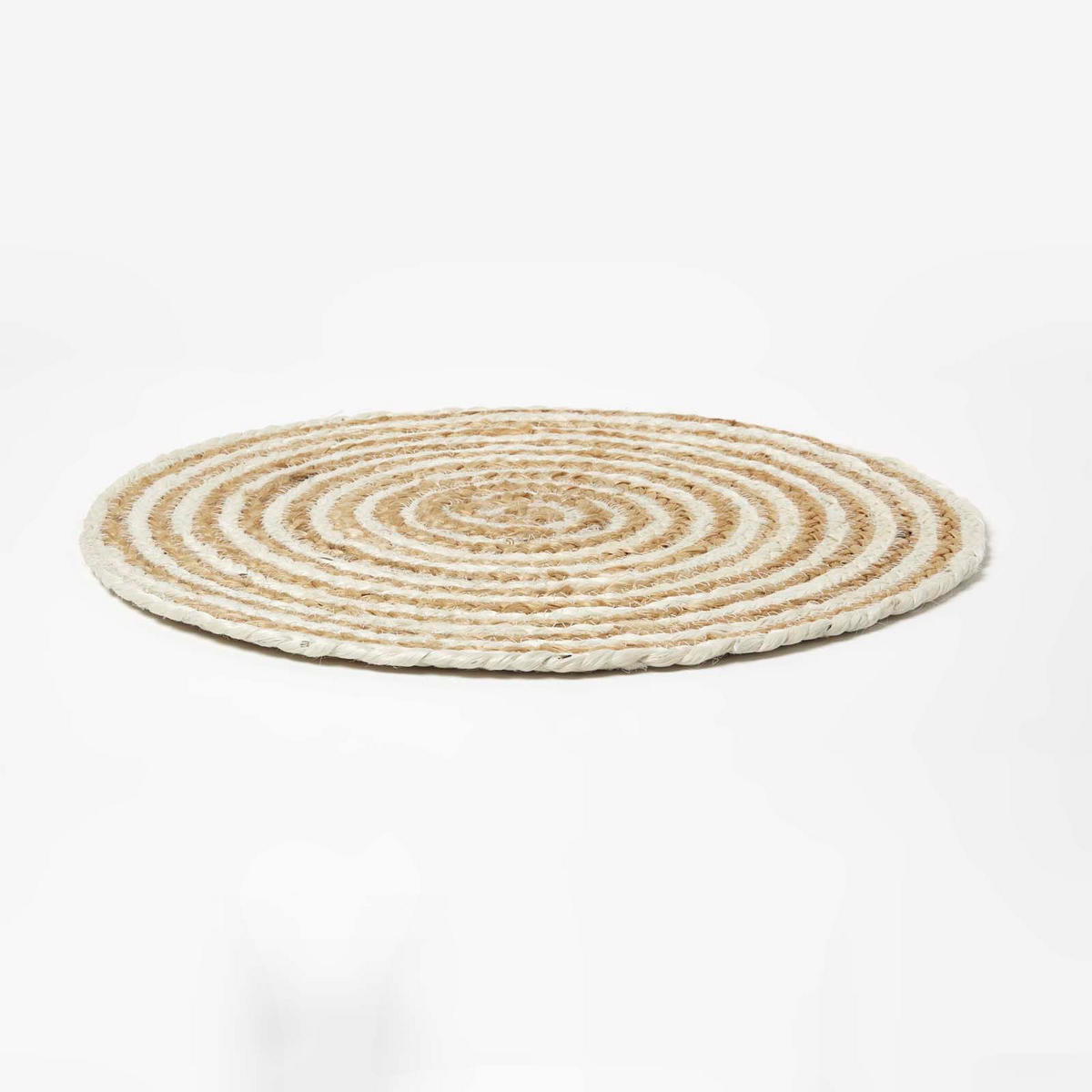 JUTE-TISCHSET Spiral creme-natur, 4er-Set Platzsets rund geflochten, 40 cm - Naturfarben, Naturmaterialien (40/40cm) - Homescapes