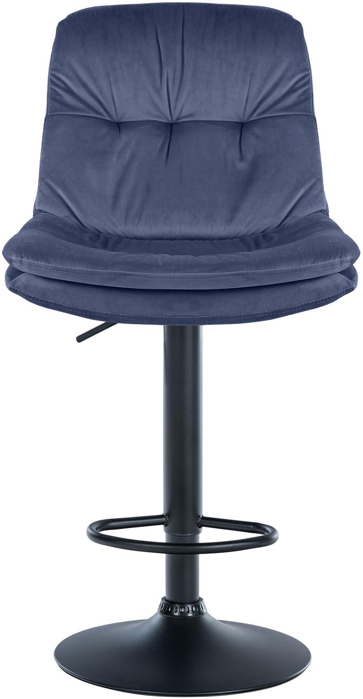 BARHOCKER Samt blau - Blau/Schwarz, Textil (46/94/54cm) - CLP