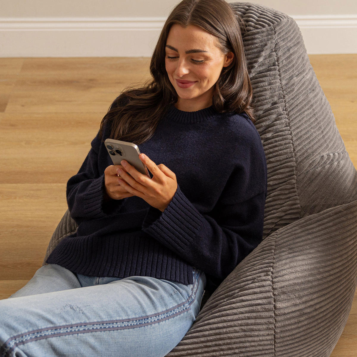 SITZSACK Dalton - Dunkelgrau, Kunststoff/Textil (90/73/84cm) - icon