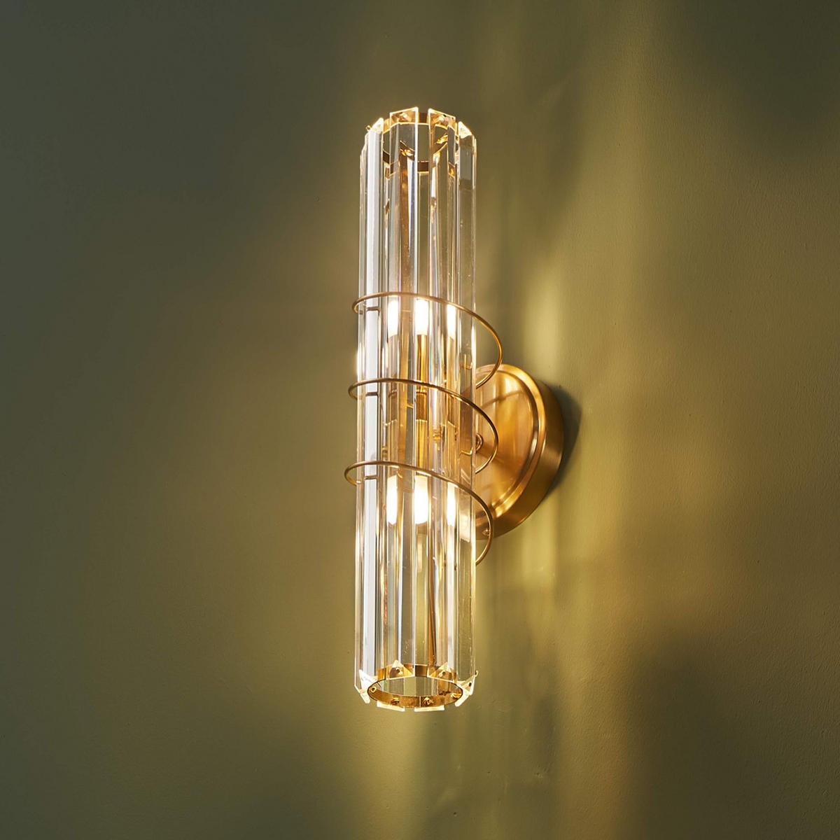 WANDLEUCHTE Daryna, Transparent und Messing, 40cm - Transparent, Glas (12/40/12cm) - KOSILUM