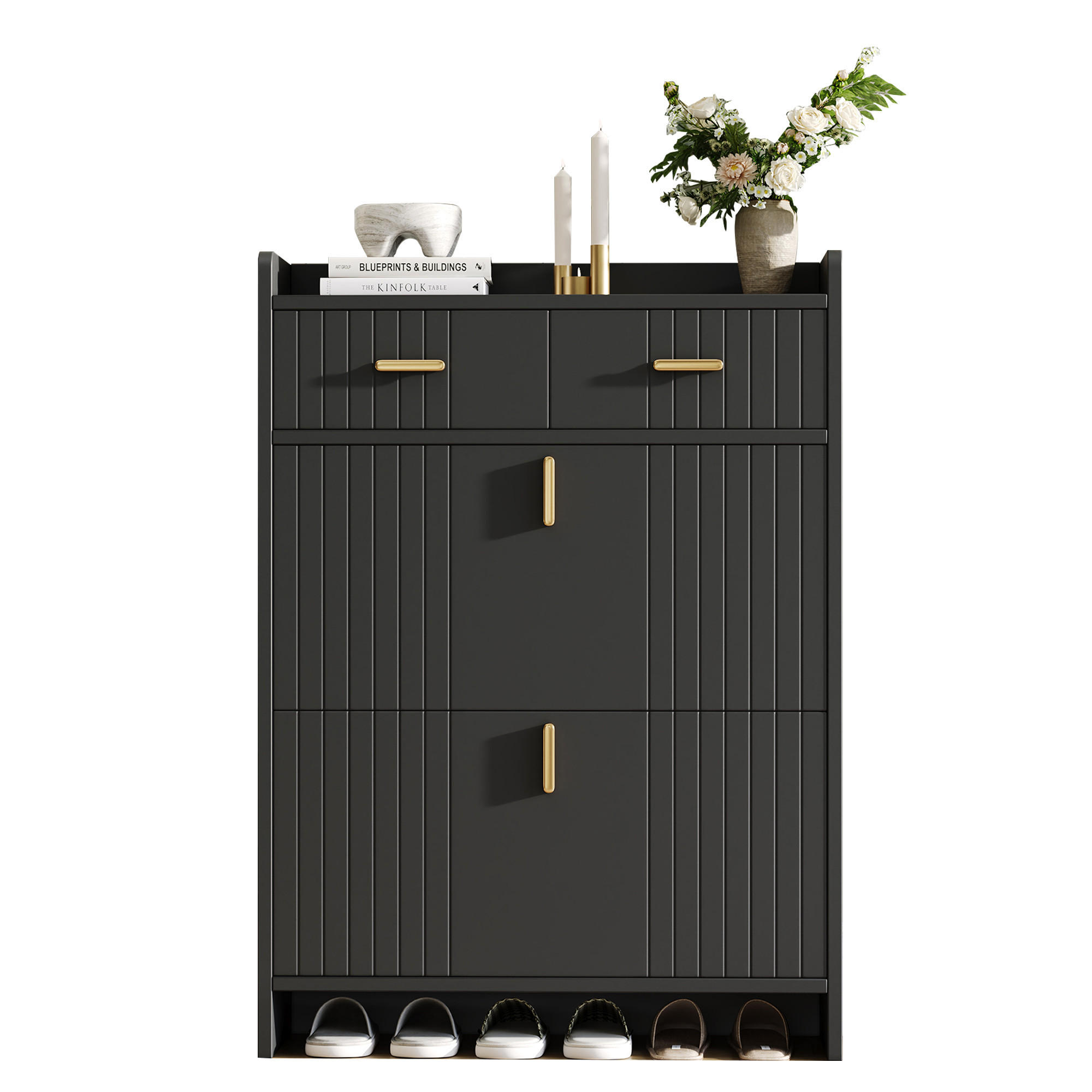 Flieks Schuhschrank Schwarz 75x108.5x24 cm