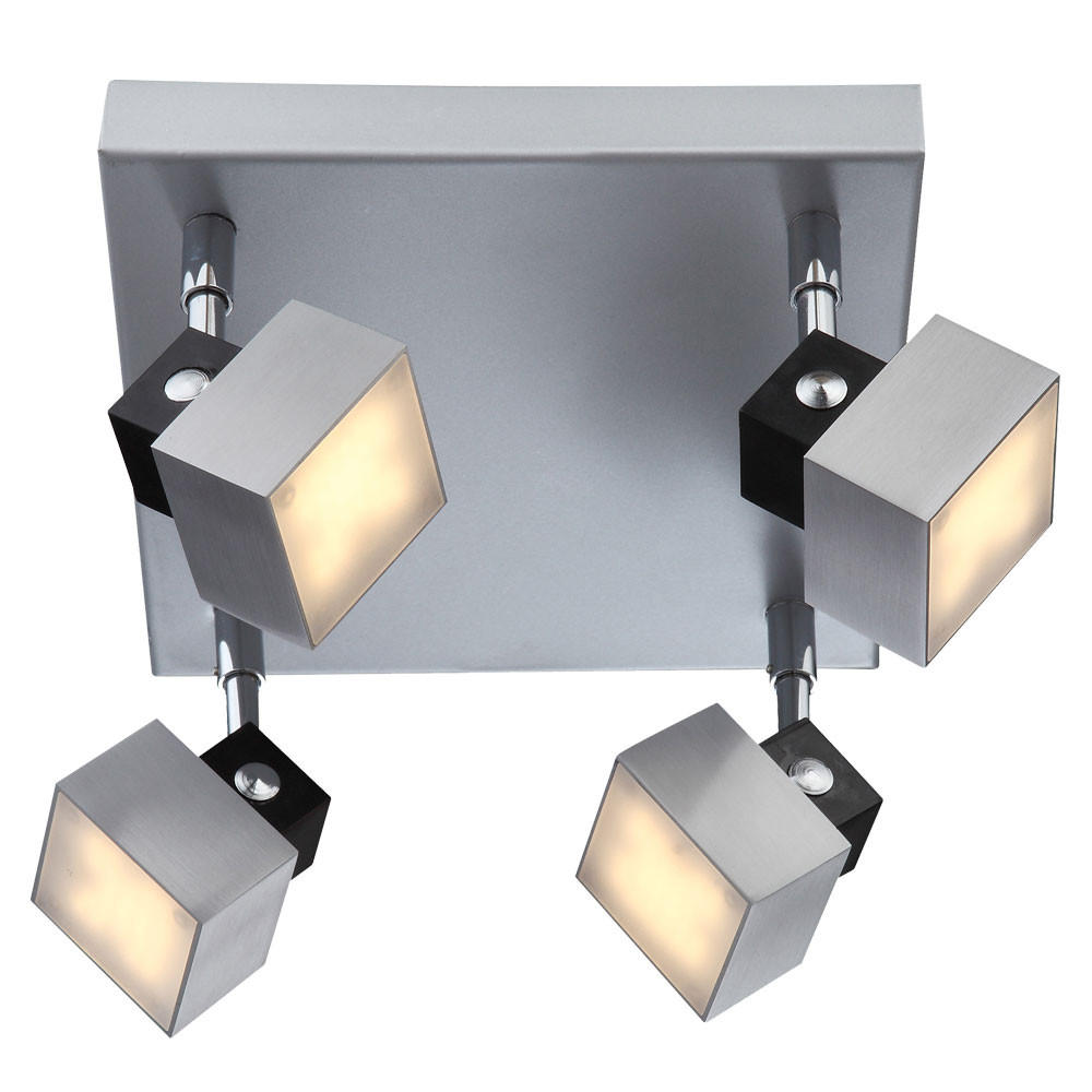 LED DECKENLEUCHTE VIKA Silber - Silberfarben, Metall (20/20/14cm) - Globo Lighting