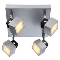 LED DECKENLEUCHTE VIKA Silber - Silberfarben, Metall (20/20/14cm) - Globo Lighting