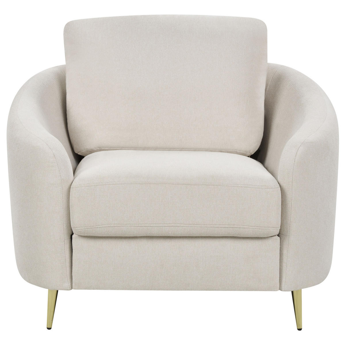 SESSEL Helles Beige Trosa - Beige/Goldfarben, Textil (100/88/86cm) - Beliani