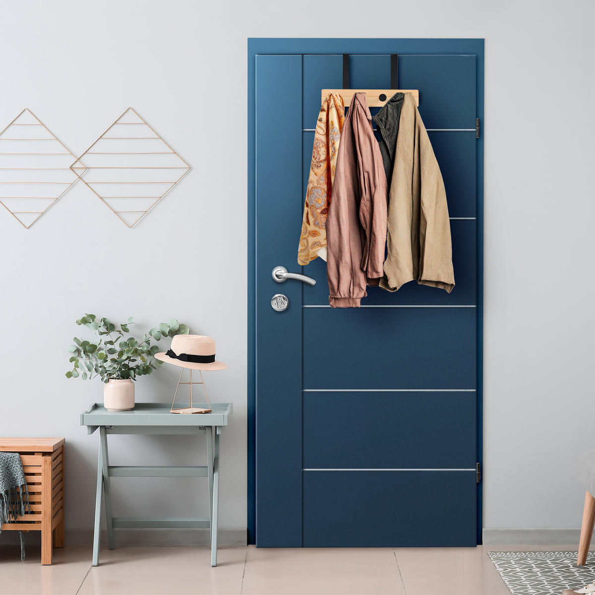 TÜRGARDEROBE - Multicolor, Holz/Metall (28/15.5/7cm) - Relaxdays