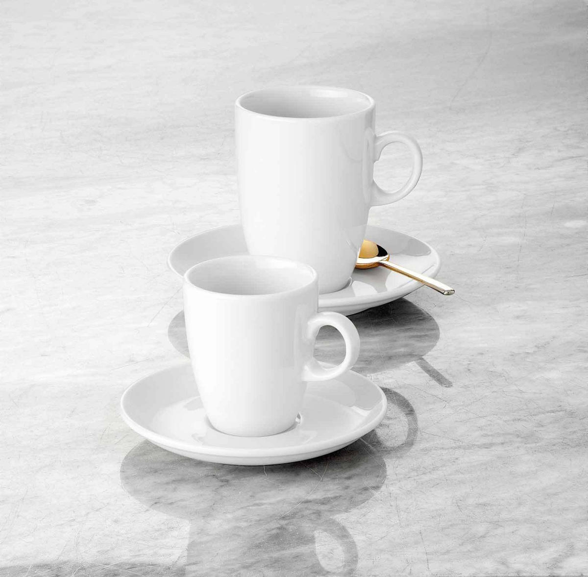 CAPPUCCINOTASSE MIT UNTERTASSE VIP. weiß 230 ml - Weiß, Keramik (230L) - Seltmann Weiden