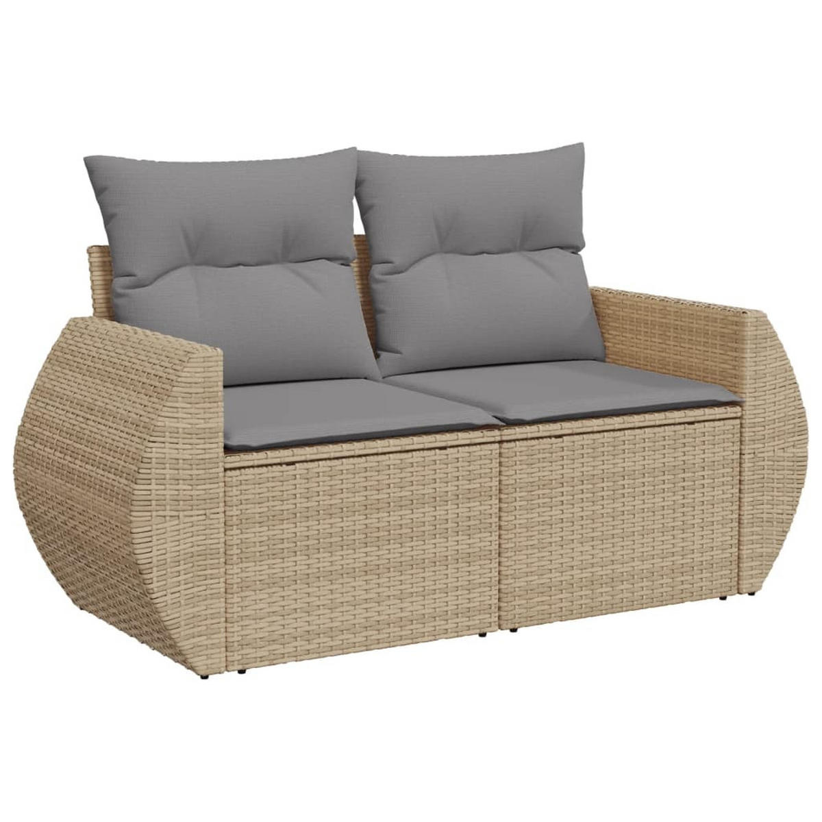 GARTEN-SOFAGARNITUR 4-teilig Mit Kissen Beige Poly Rattan - Beige, Kunststoff - vidaXL