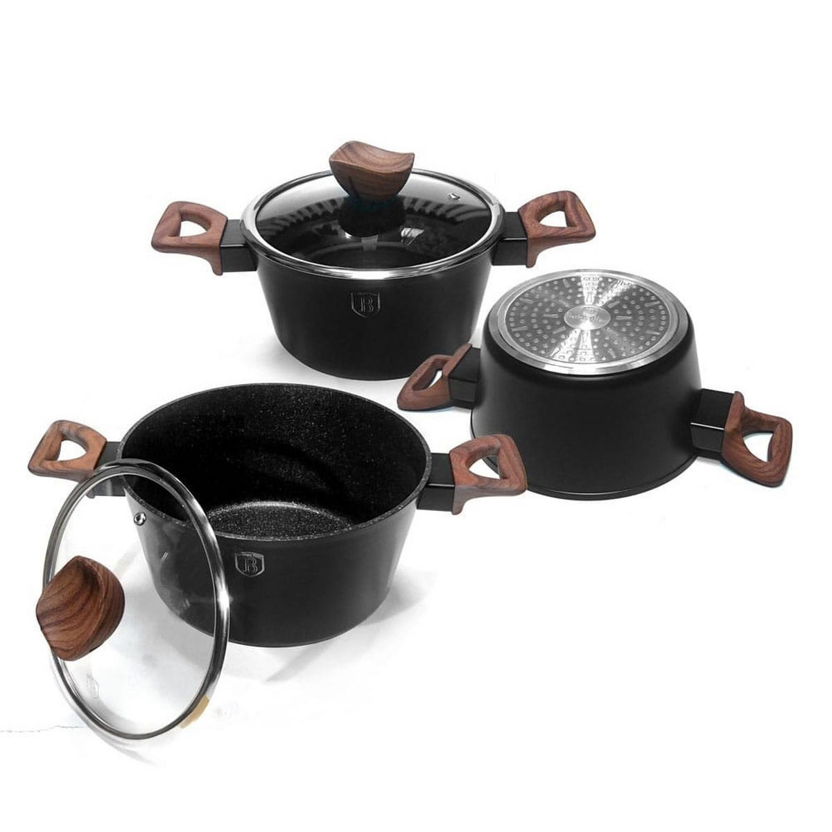 TOPF Schwarz 20/20/10.4 cm BH1716 - Schwarz, Metall (20cm) - Berlinger Haus