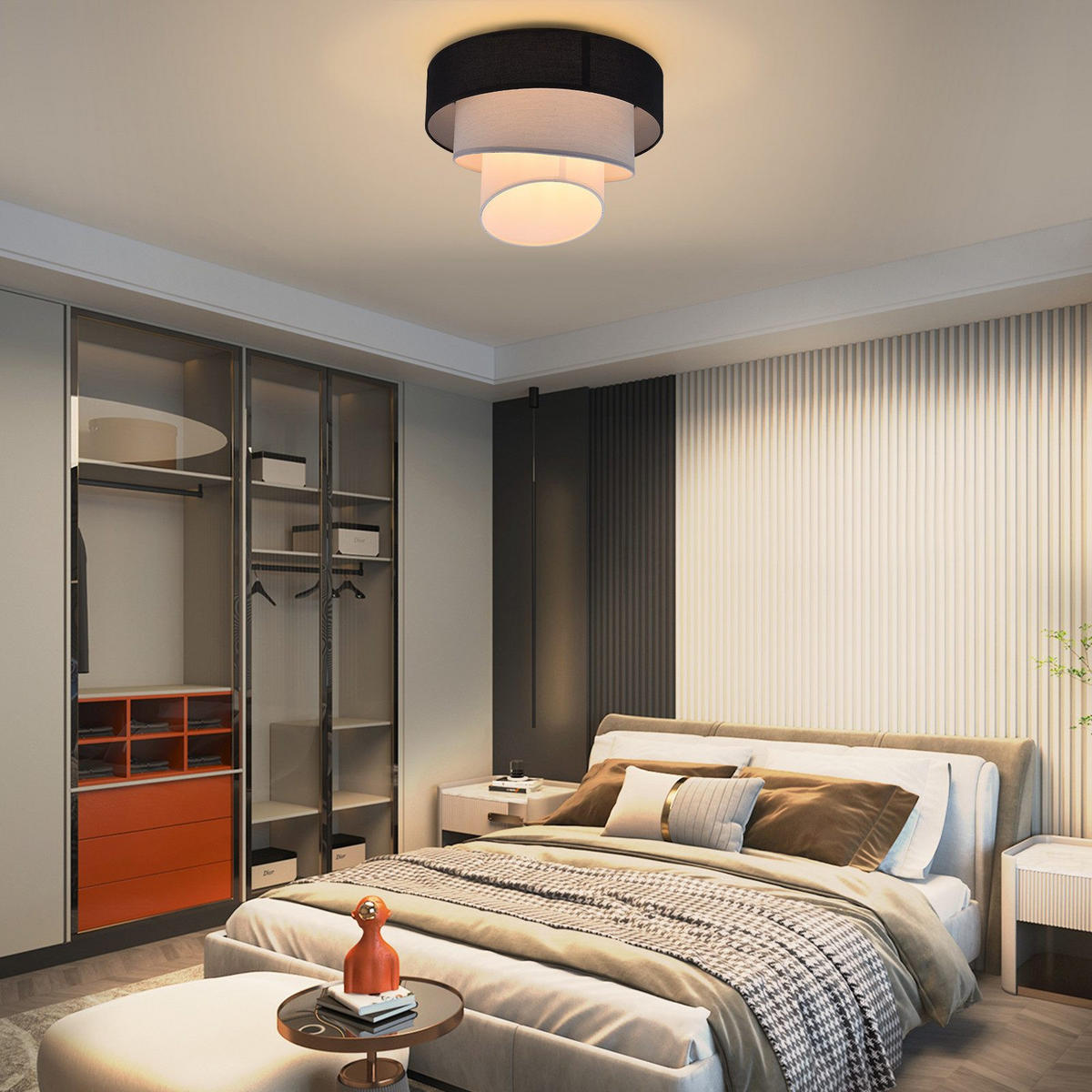 DECKENLEUCHTE Lassiter 40/40/29cm - Schwarz, Metall (40/40/29cm) - Nettlife